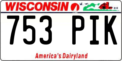 WI license plate 753PIK