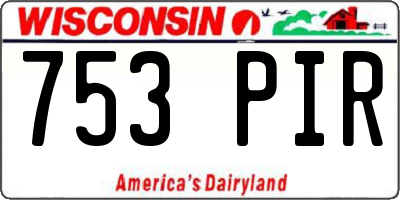 WI license plate 753PIR