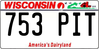 WI license plate 753PIT
