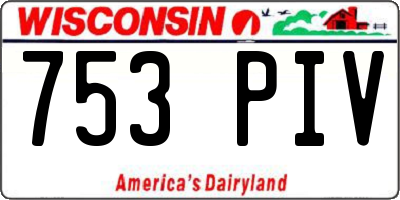 WI license plate 753PIV
