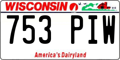 WI license plate 753PIW