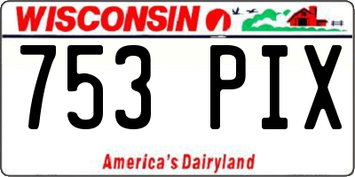 WI license plate 753PIX