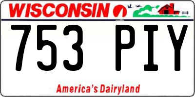 WI license plate 753PIY