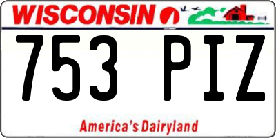 WI license plate 753PIZ