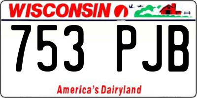WI license plate 753PJB