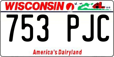 WI license plate 753PJC
