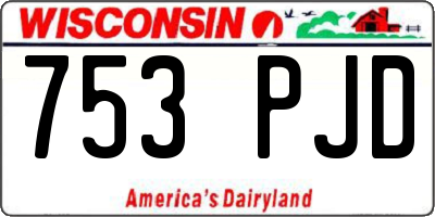WI license plate 753PJD