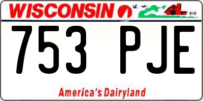 WI license plate 753PJE