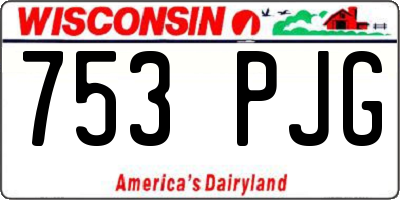 WI license plate 753PJG