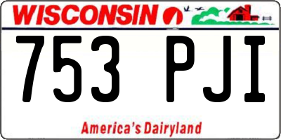 WI license plate 753PJI