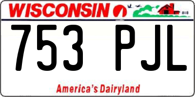 WI license plate 753PJL