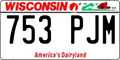 WI license plate 753PJM