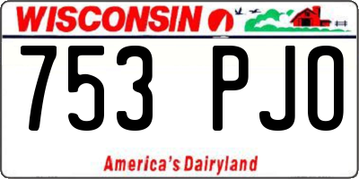 WI license plate 753PJO