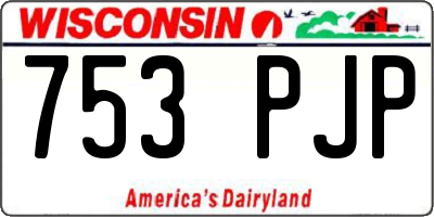 WI license plate 753PJP