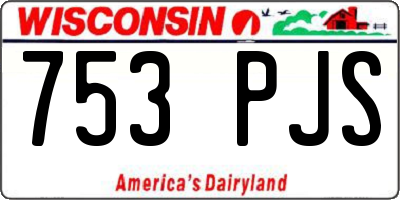 WI license plate 753PJS
