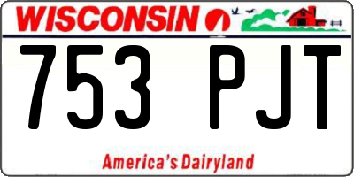 WI license plate 753PJT