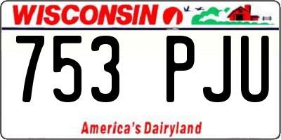 WI license plate 753PJU