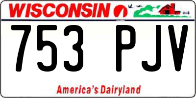 WI license plate 753PJV