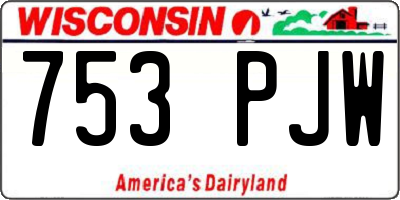 WI license plate 753PJW