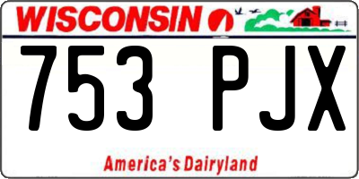 WI license plate 753PJX