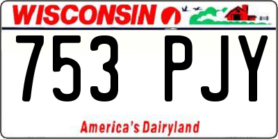 WI license plate 753PJY