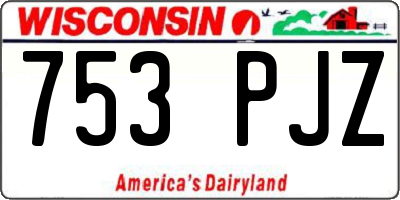 WI license plate 753PJZ