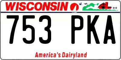 WI license plate 753PKA