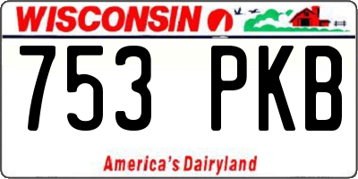 WI license plate 753PKB