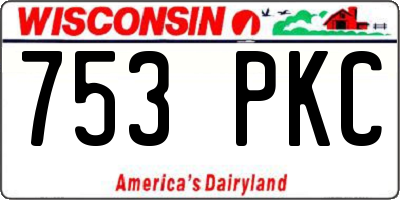 WI license plate 753PKC