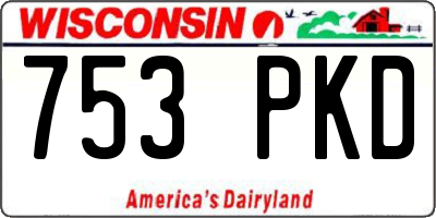 WI license plate 753PKD
