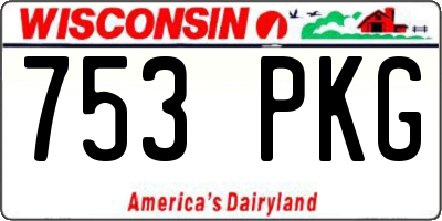 WI license plate 753PKG
