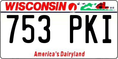 WI license plate 753PKI