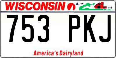 WI license plate 753PKJ