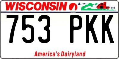 WI license plate 753PKK