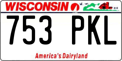 WI license plate 753PKL