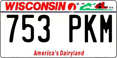 WI license plate 753PKM