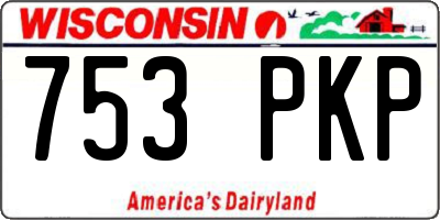 WI license plate 753PKP
