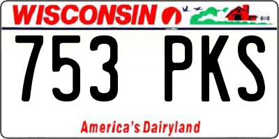 WI license plate 753PKS