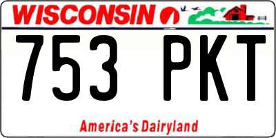 WI license plate 753PKT