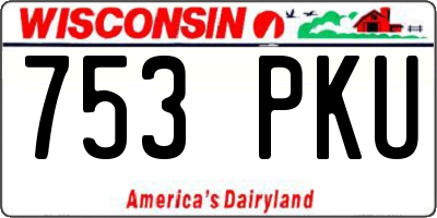 WI license plate 753PKU