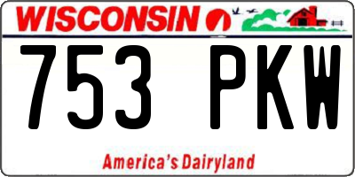WI license plate 753PKW