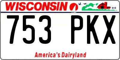 WI license plate 753PKX