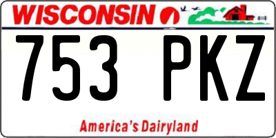 WI license plate 753PKZ