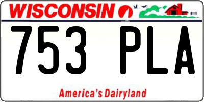 WI license plate 753PLA