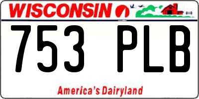 WI license plate 753PLB