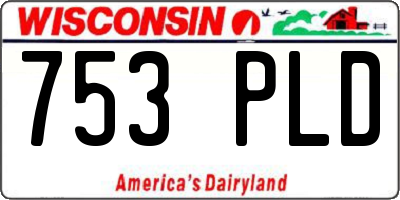 WI license plate 753PLD