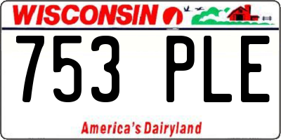 WI license plate 753PLE
