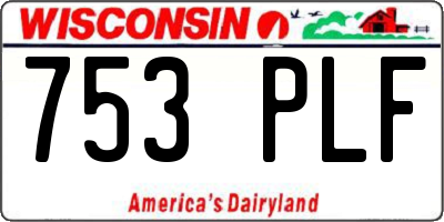 WI license plate 753PLF