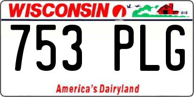 WI license plate 753PLG