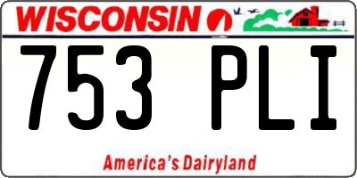 WI license plate 753PLI